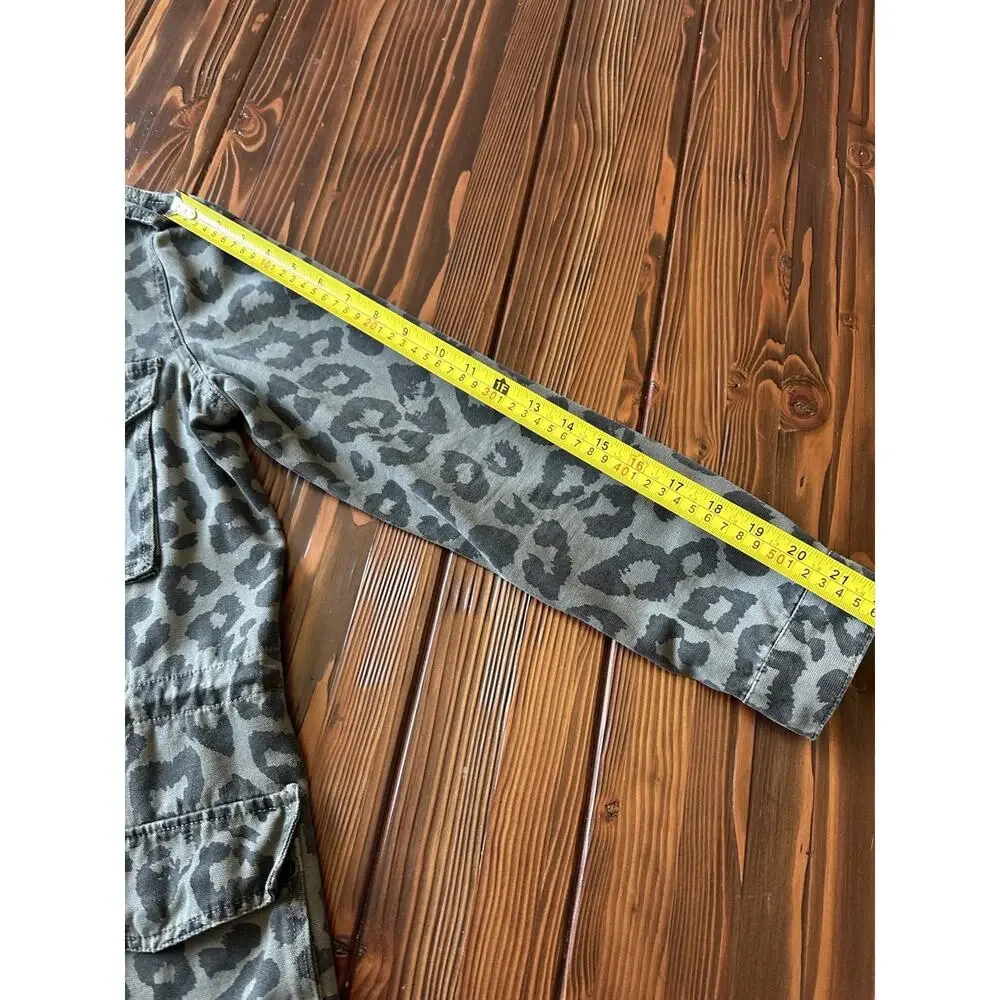 Ellison Leopard Utility Jacket Medium Olive Cargo Style